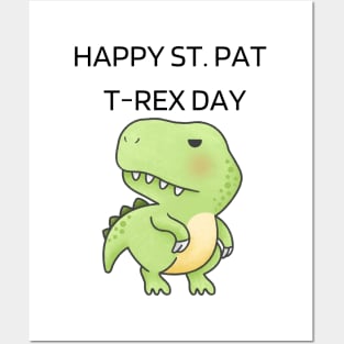 Happy St. Pat t-rex day Kawaii Posters and Art